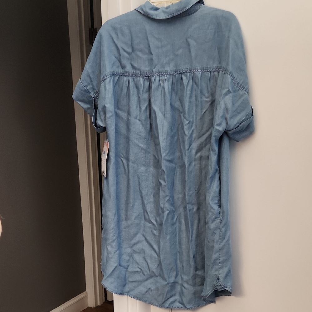 NWT Blue Casual Button Down Dress - Picture 6 of 6
